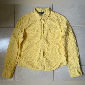 Armani Exchange A/X Yellow Long Sleeve Shirt Women’s  XL Logo